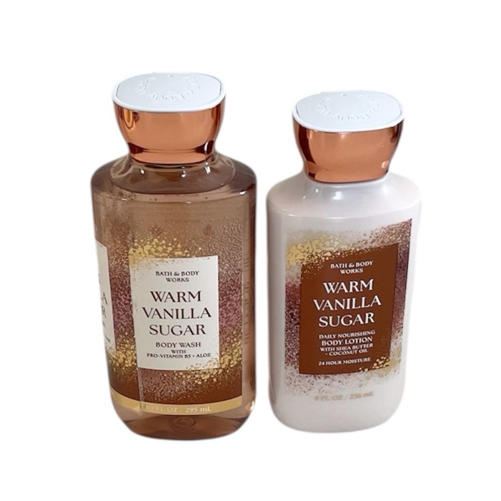 Bath & Body Works Warm Vanilla Sugar Body Wash & Lotion Full Size Set with Tote - Picture 3 of 12